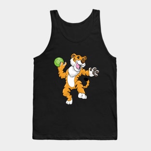 Tiger as handball player with handball Tank Top